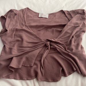 Really cute purple tie crop top